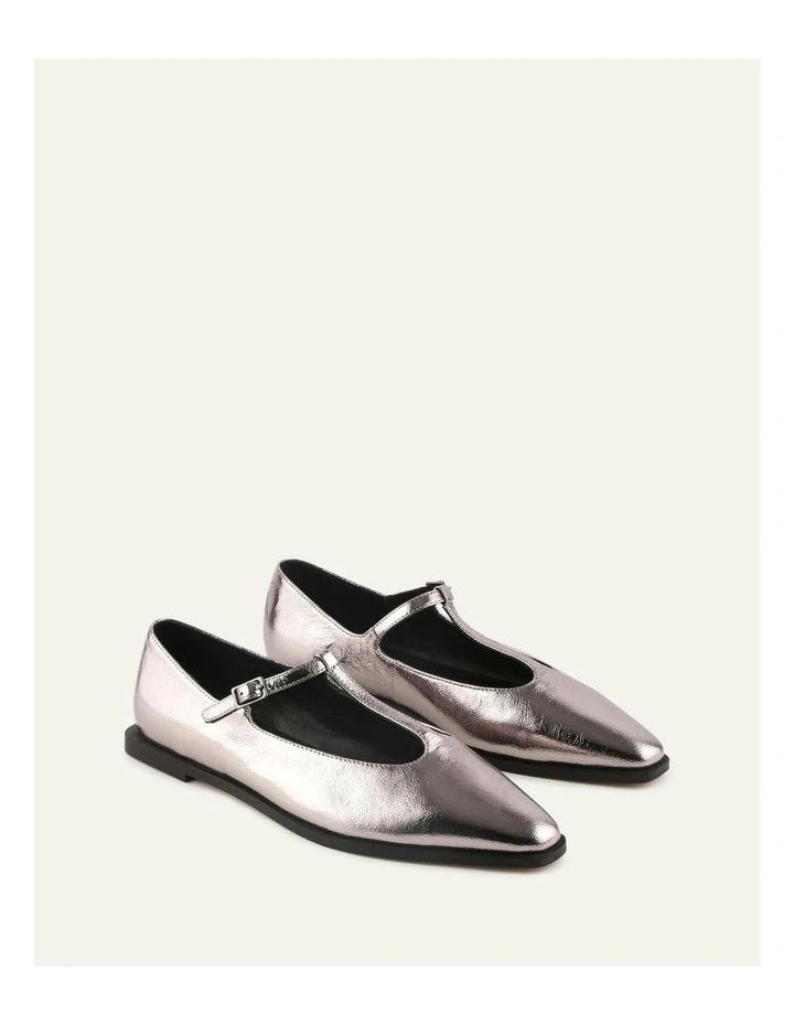 Jenson Leather Dress Flats in Gunmetal image 2