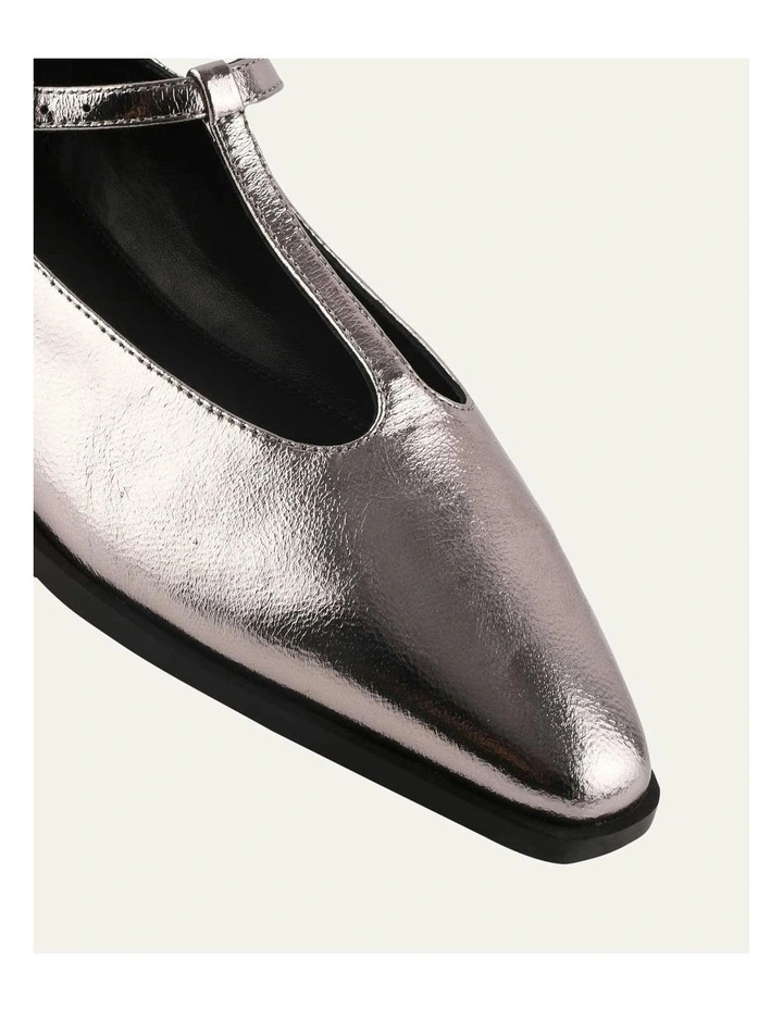 Jenson Leather Dress Flats in Gunmetal image 3