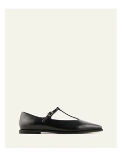 Leather Jenson Dress Flats in Black
