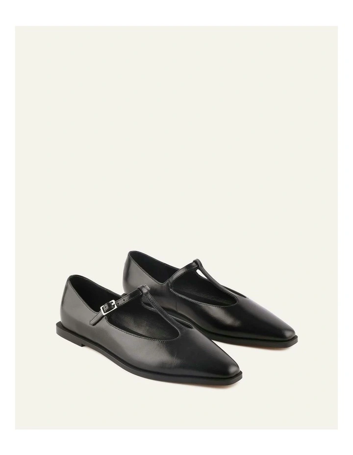 Leather Jenson Dress Flats in Black image 2
