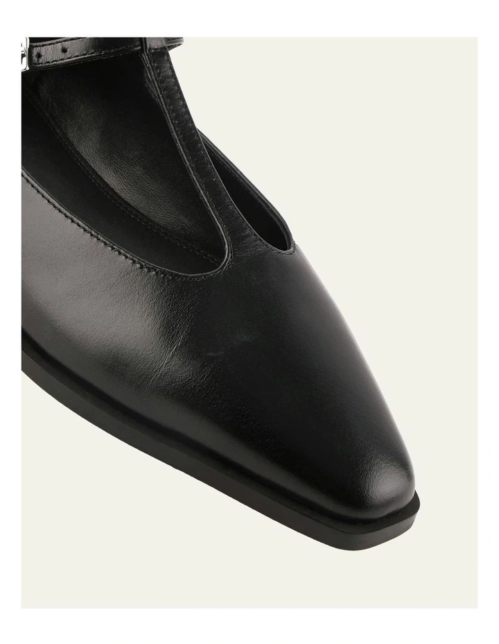 Leather Jenson Dress Flats in Black image 3