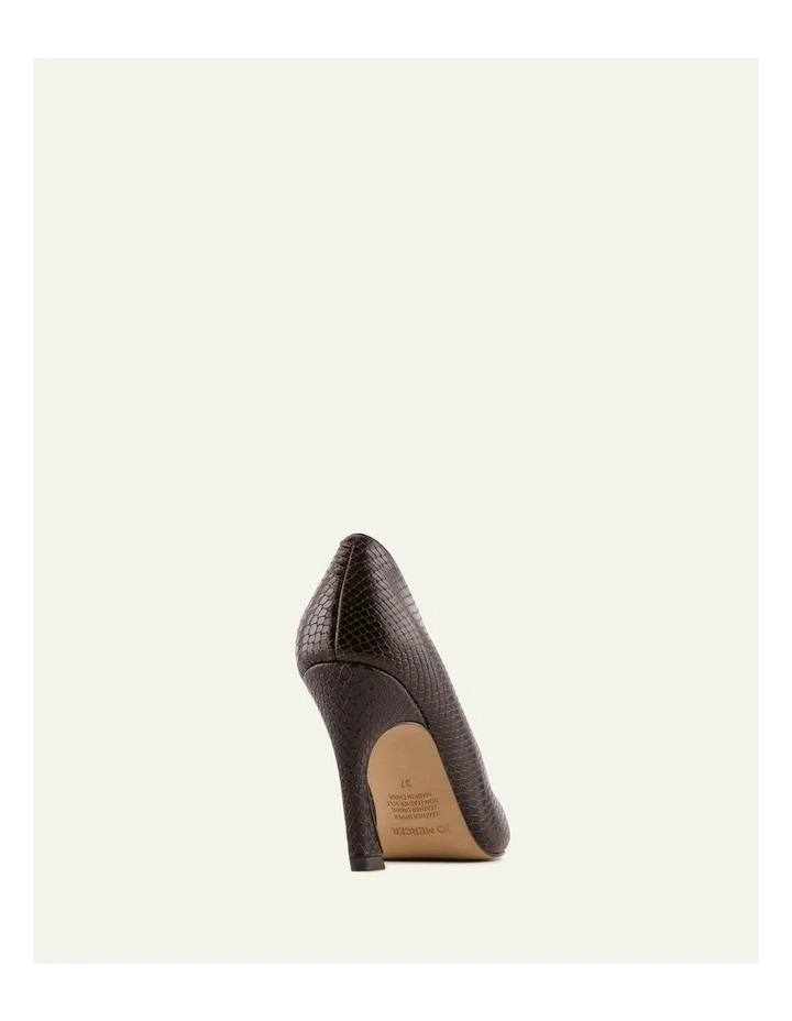 Granger Leather High Heels in Chocolate Snake Print image 4
