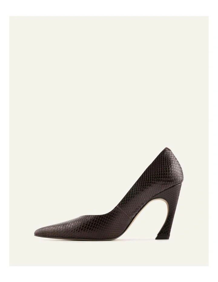 Granger Leather High Heels in Chocolate Snake Print image 5