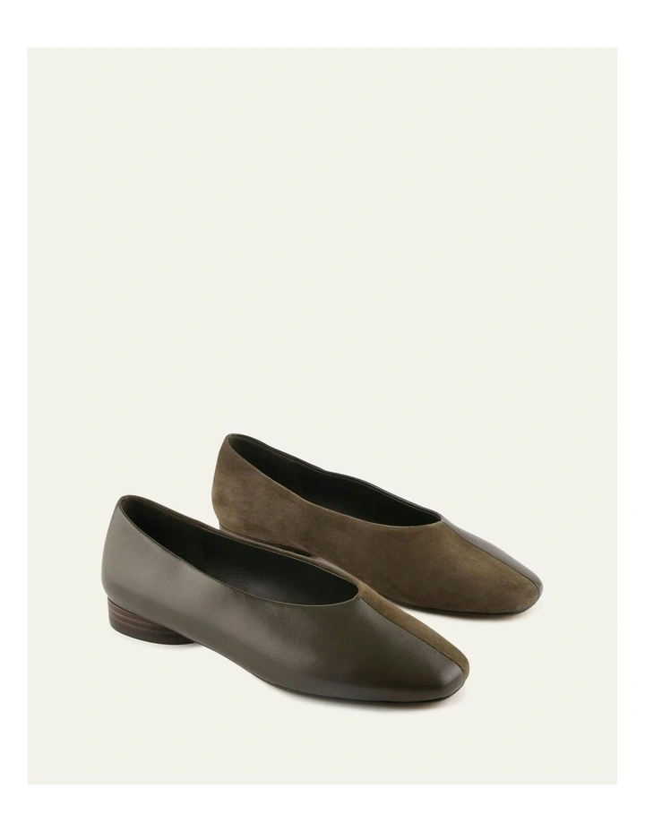 Roxy Dress Flats in Dark Olive Multi image 2