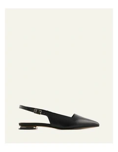 Eclipse Leather Dress Flats in Black