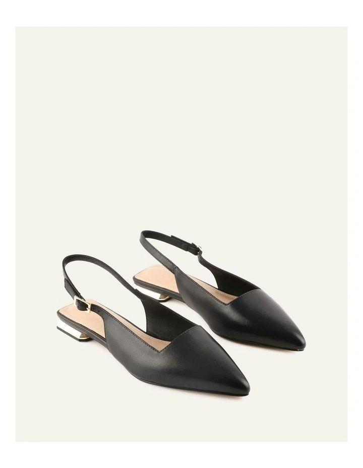 Eclipse Leather Dress Flats in Black image 2