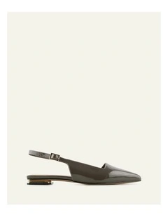 Eclipse Patent Dress Flats in Dark Olive