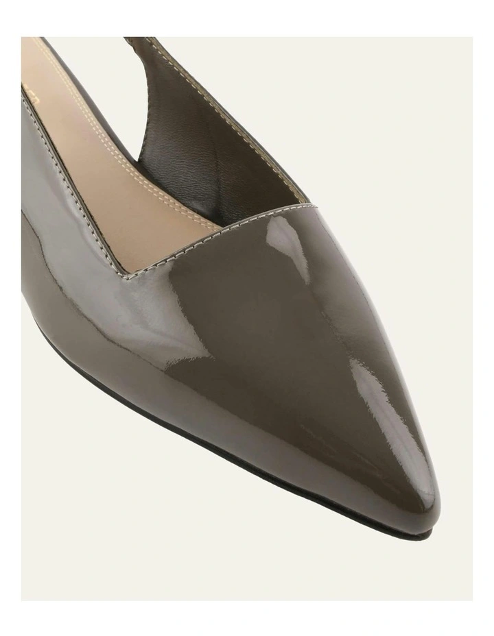 Eclipse Patent Dress Flats in Dark Olive image 3