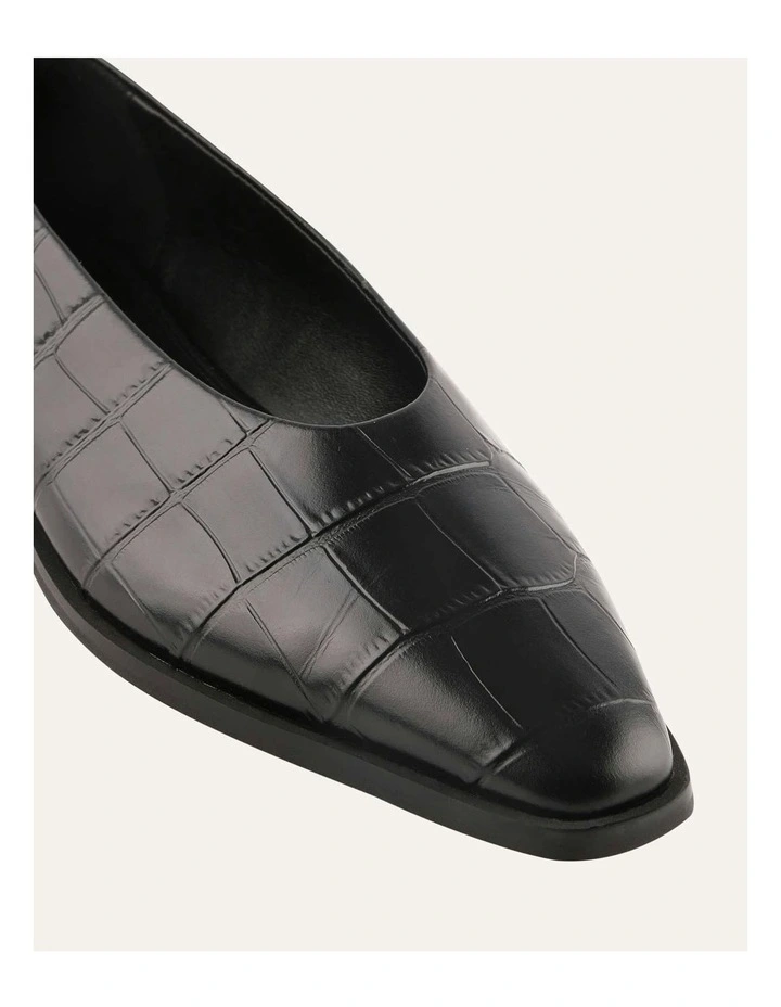 Jaxon Dress Flats in Black Croc image 2