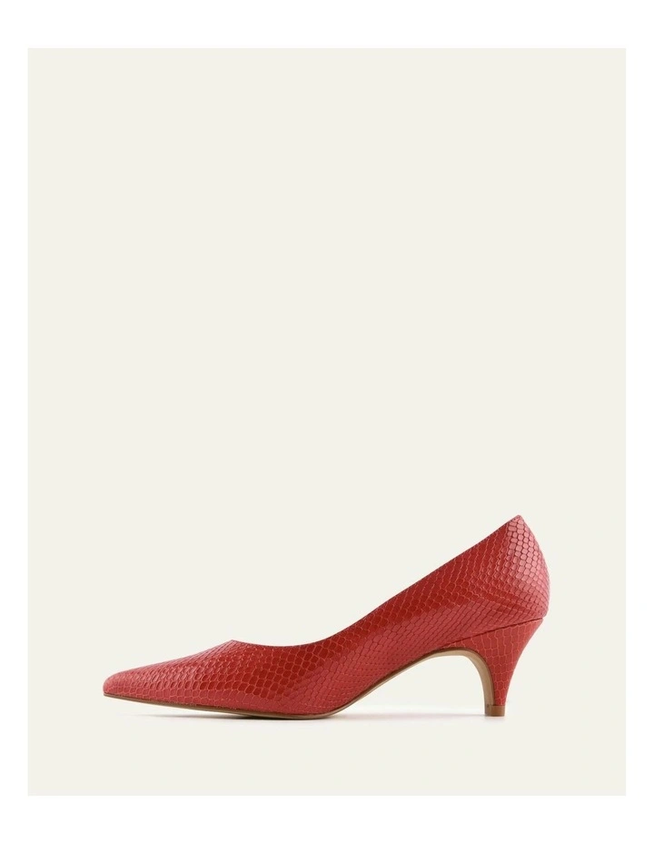 Blair Leather Low Heels in Chilli Snake Print image 6