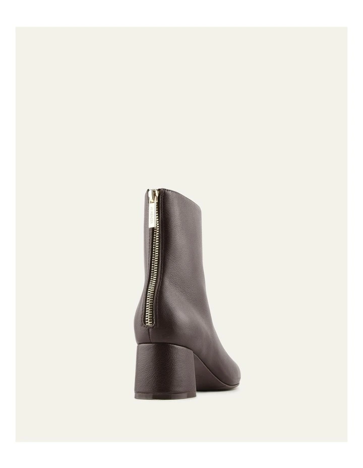 Nori Leather Mid Ankle Boots in Bitter Choc image 4