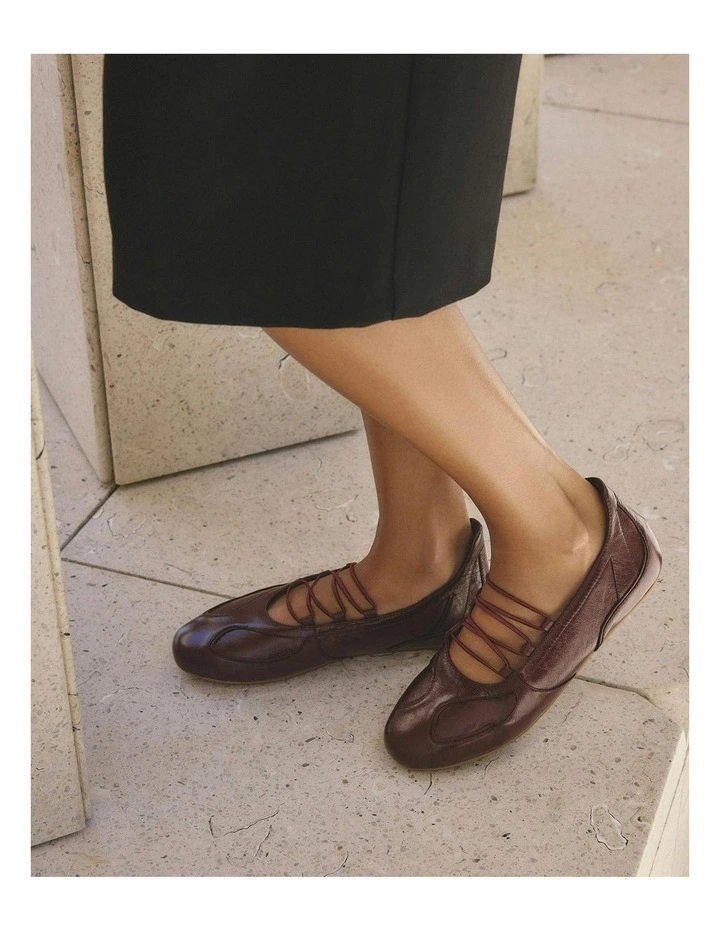 Umber Leather Sneakers in Mulberry image 2