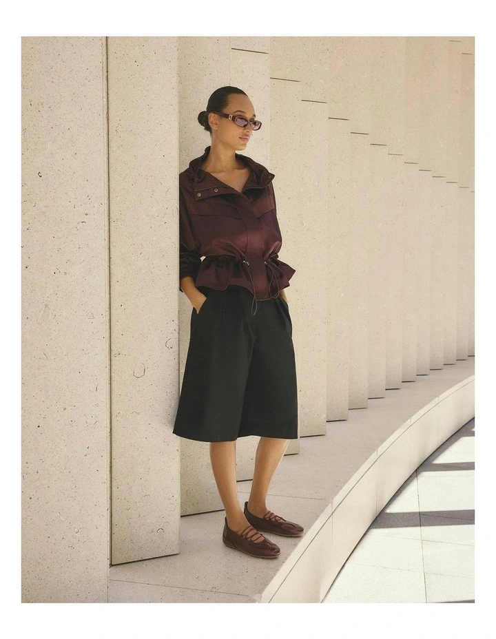 Umber Leather Sneakers in Mulberry image 7