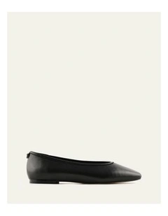 Serena Leather Casual Flats in Black