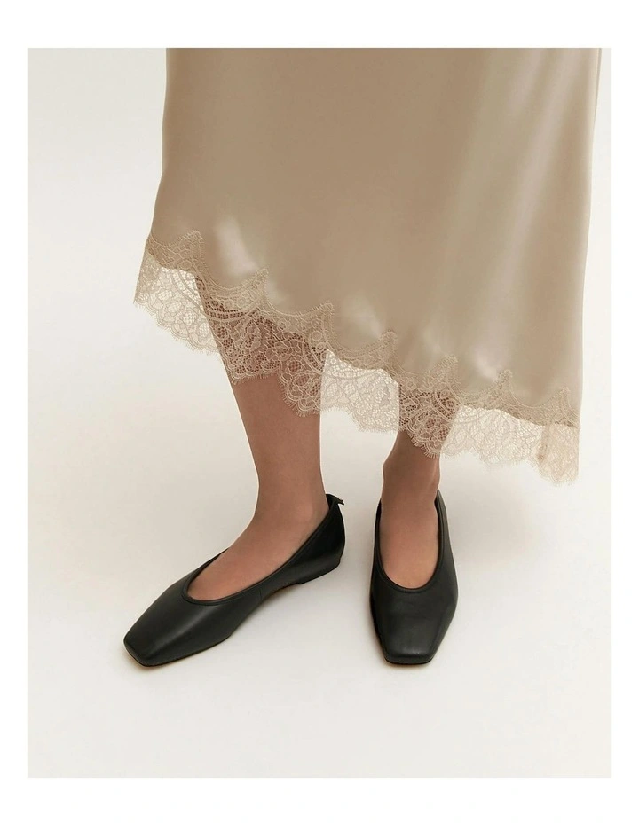 Serena Leather Casual Flats in Black image 2