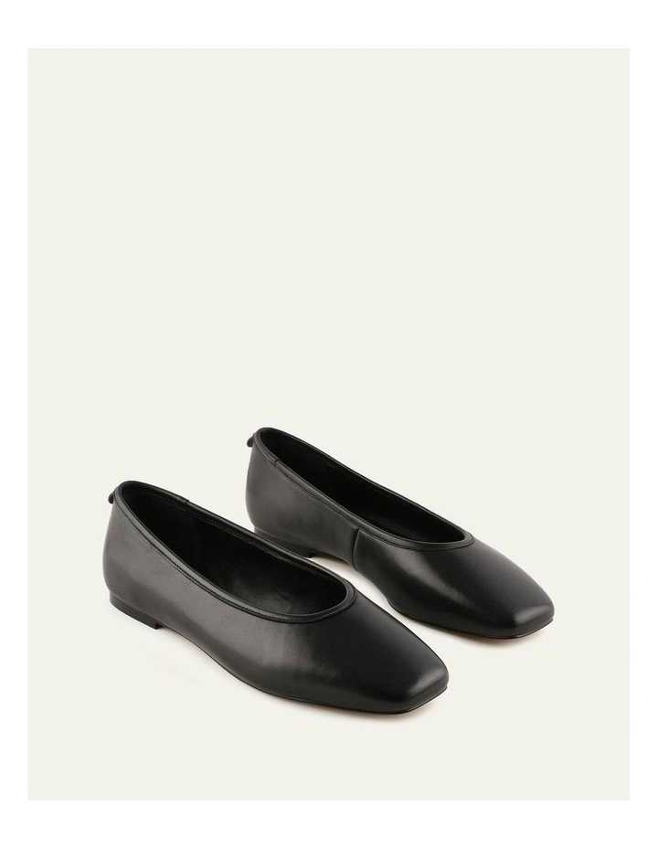 Serena Leather Casual Flats in Black image 3