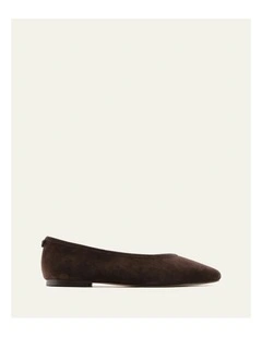 Serena Casual Flats in Bitter Choc Suede