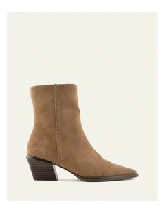 Farrow Suede Flat Ankle Boots in Latte