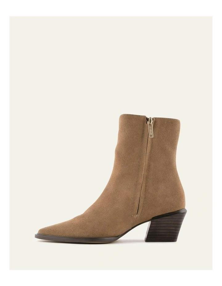 Farrow Suede Flat Ankle Boots in Latte image 5