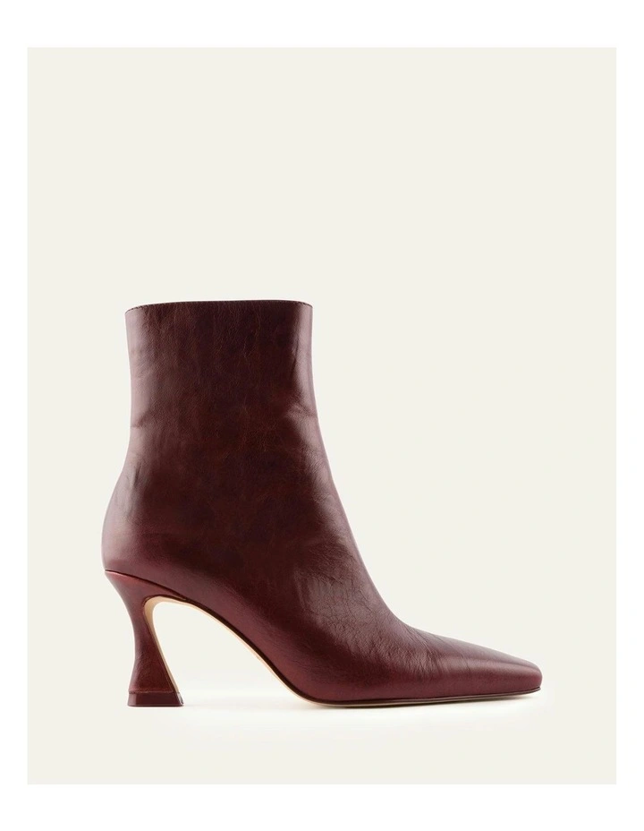 Leather Selma Mid Ankle Boots in Merlot image 1