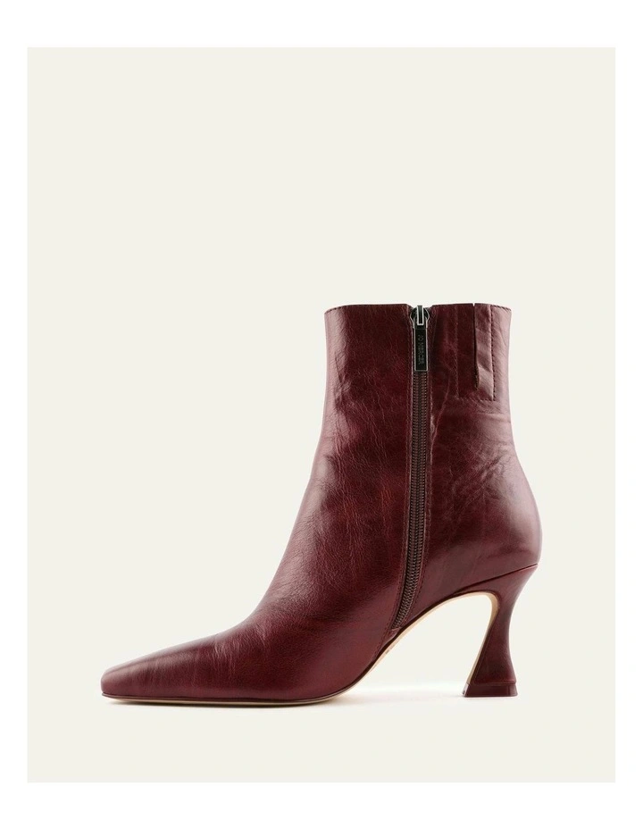 Leather Selma Mid Ankle Boots in Merlot image 6