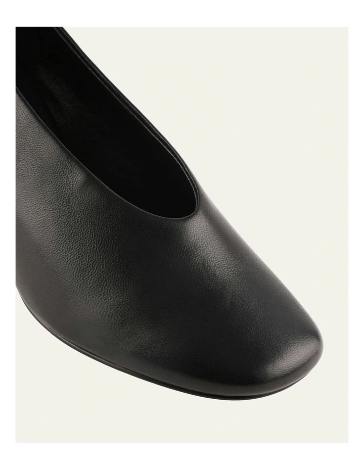 Ella Leather Mid Heels in Black image 3
