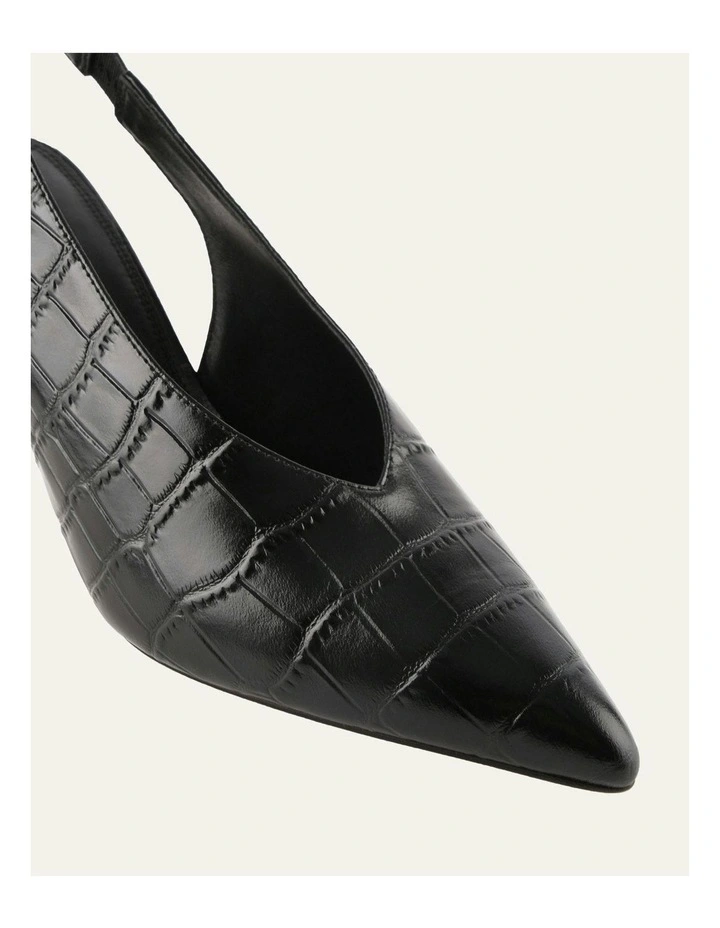 Evie Mid Heels in Black Croc image 3