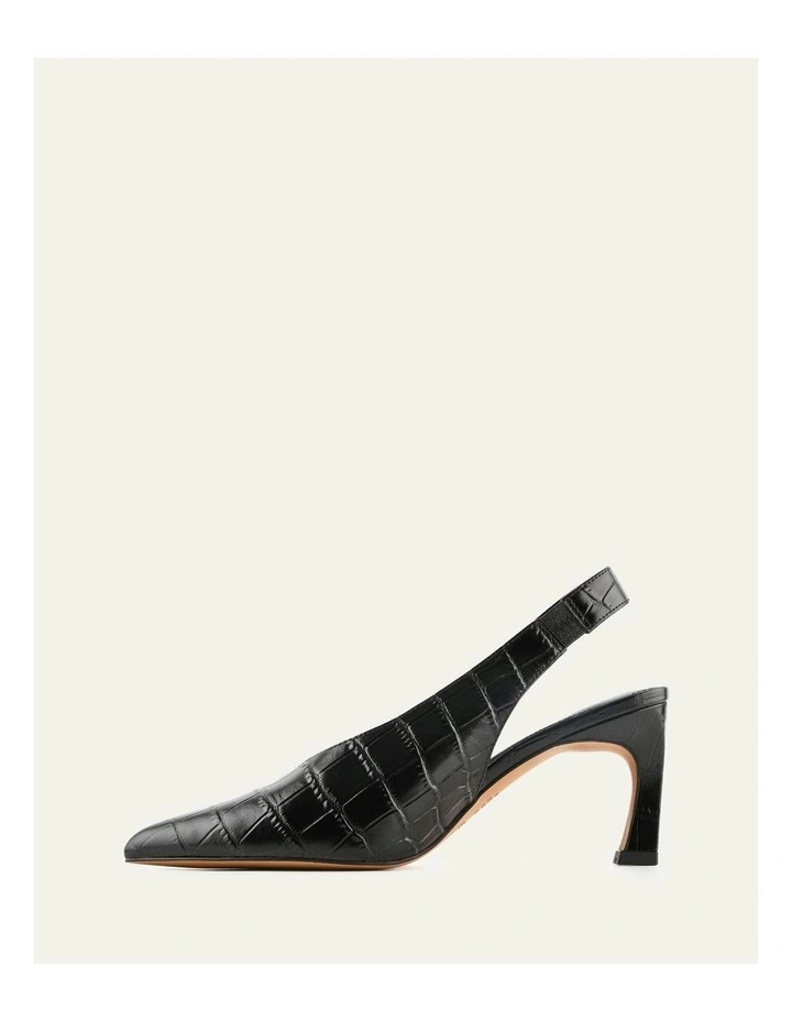 Evie Mid Heels in Black Croc image 5