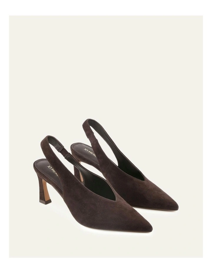 Evie Mid Heels in Bitter Choc Suede image 2