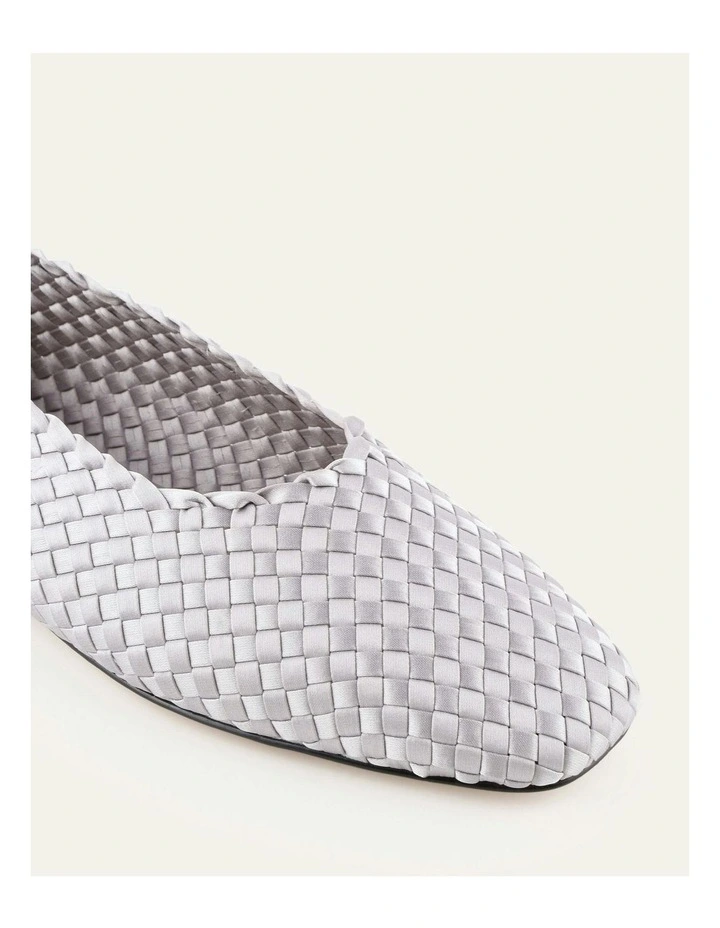 Vivienne Casual Flats in Silver Satin image 3