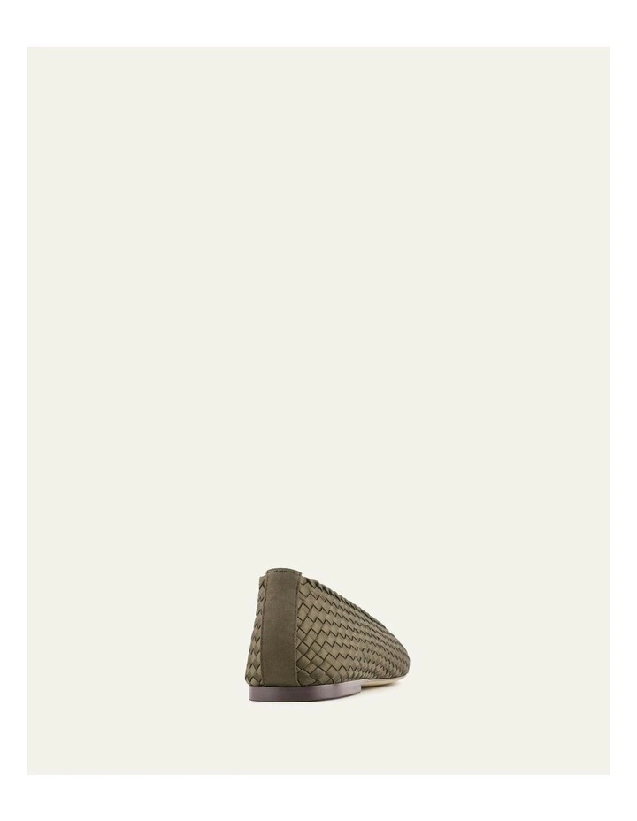 Vivienne Casual Flats in Dark Olive Satin image 4