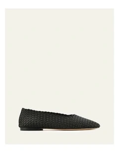 Vivienne Casual Flats in Black Satin