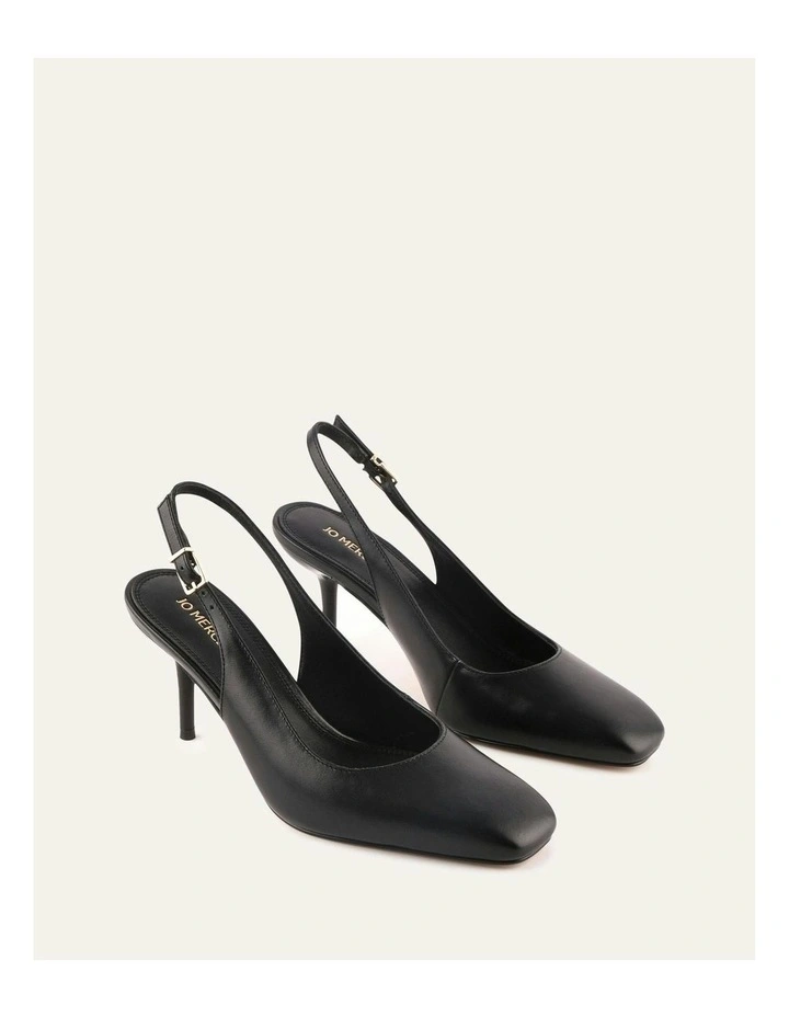 Terrance Mid Heels in Black Leather image 2