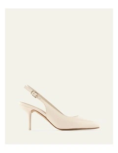 Terrance Mid Heels in Off White Leather