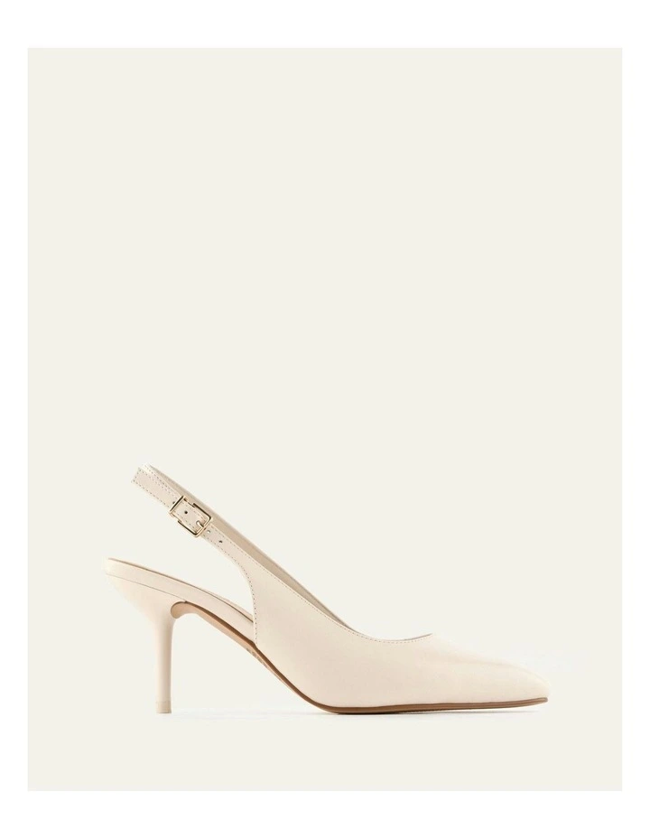 Terrance Mid Heels in Off White Leather image 1