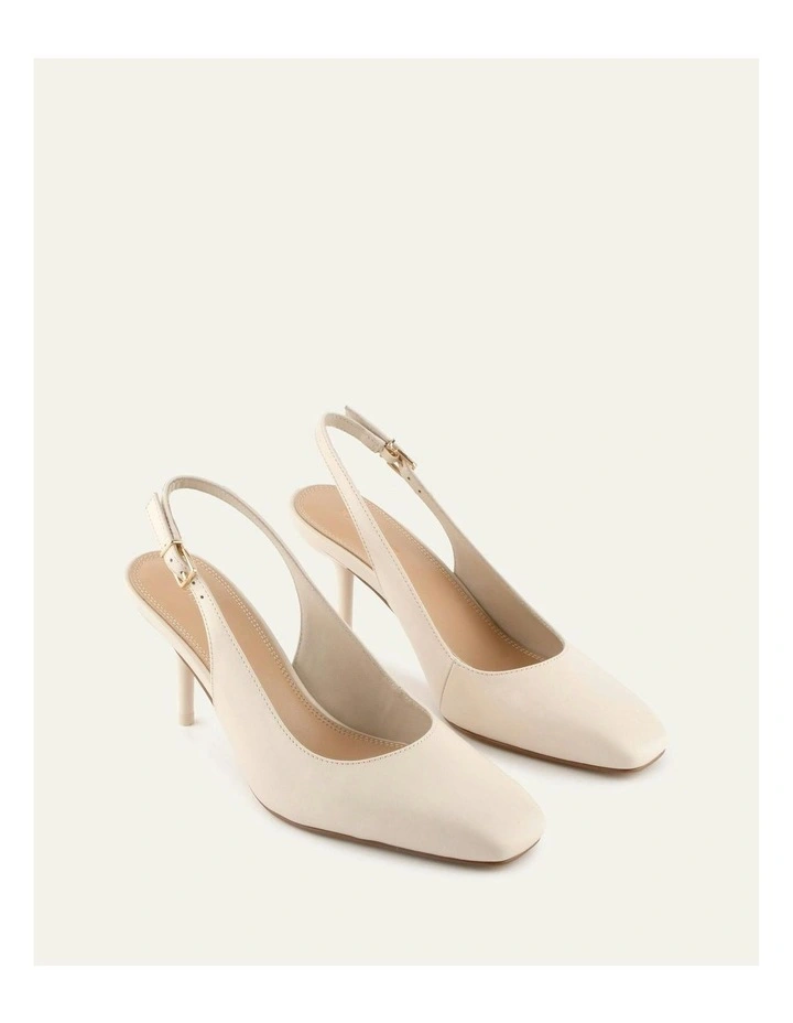 Terrance Mid Heels in Off White Leather image 2