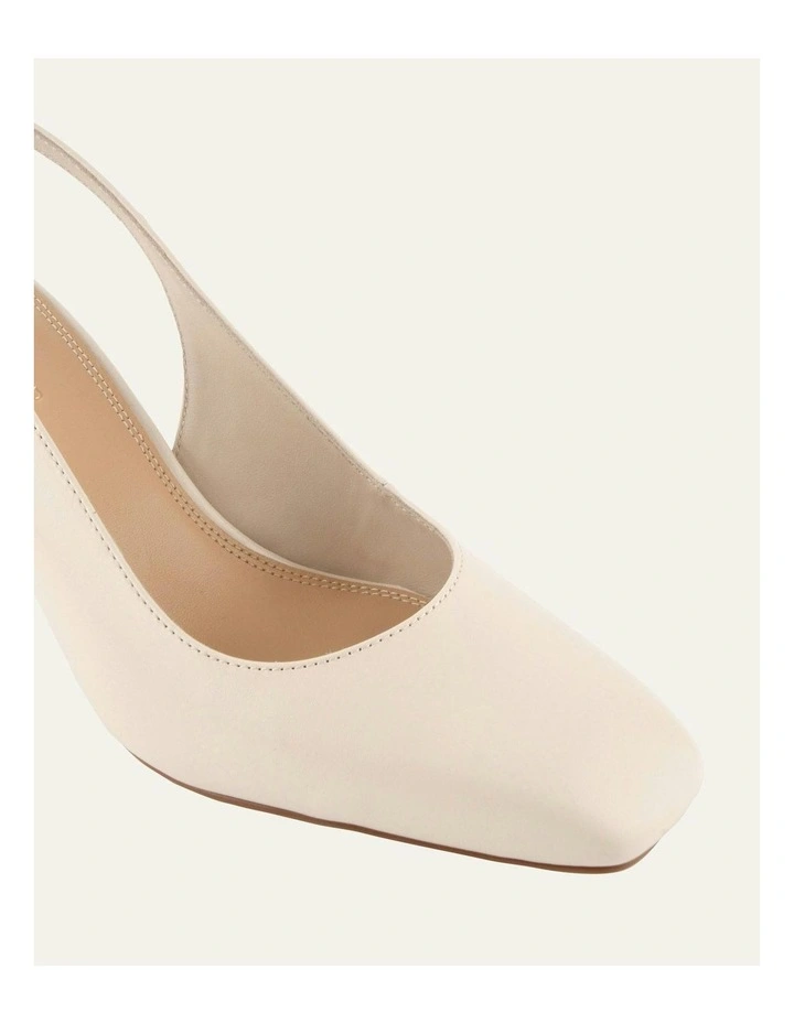 Terrance Mid Heels in Off White Leather image 3