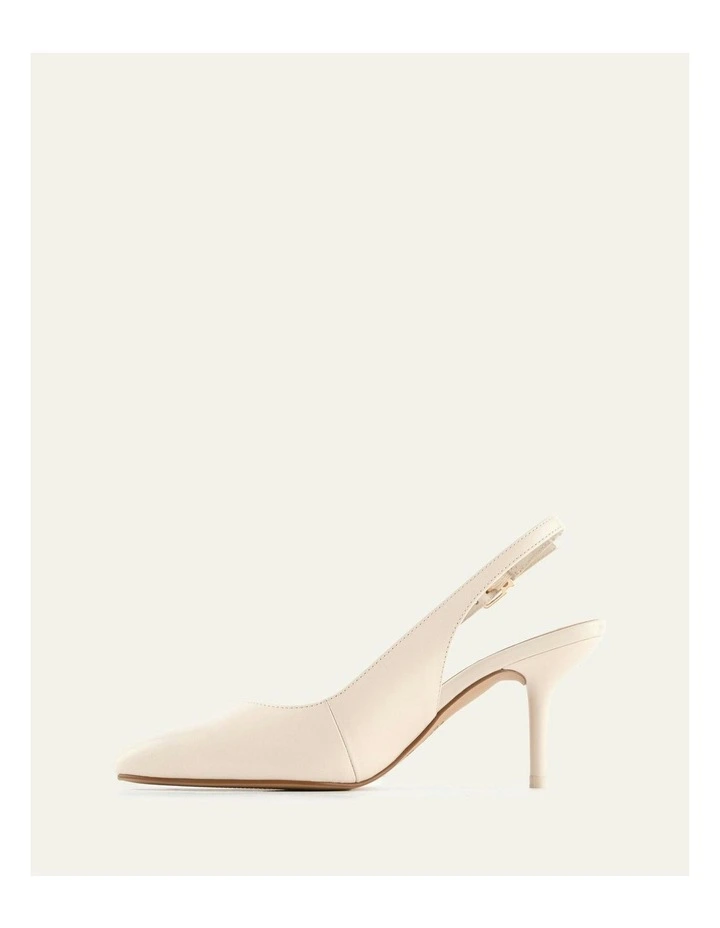 Terrance Mid Heels in Off White Leather image 5