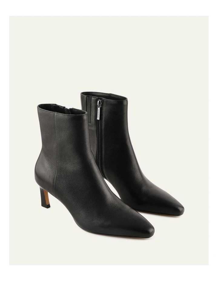 Gabby Mid Ankle Boots in Black Leather image 2