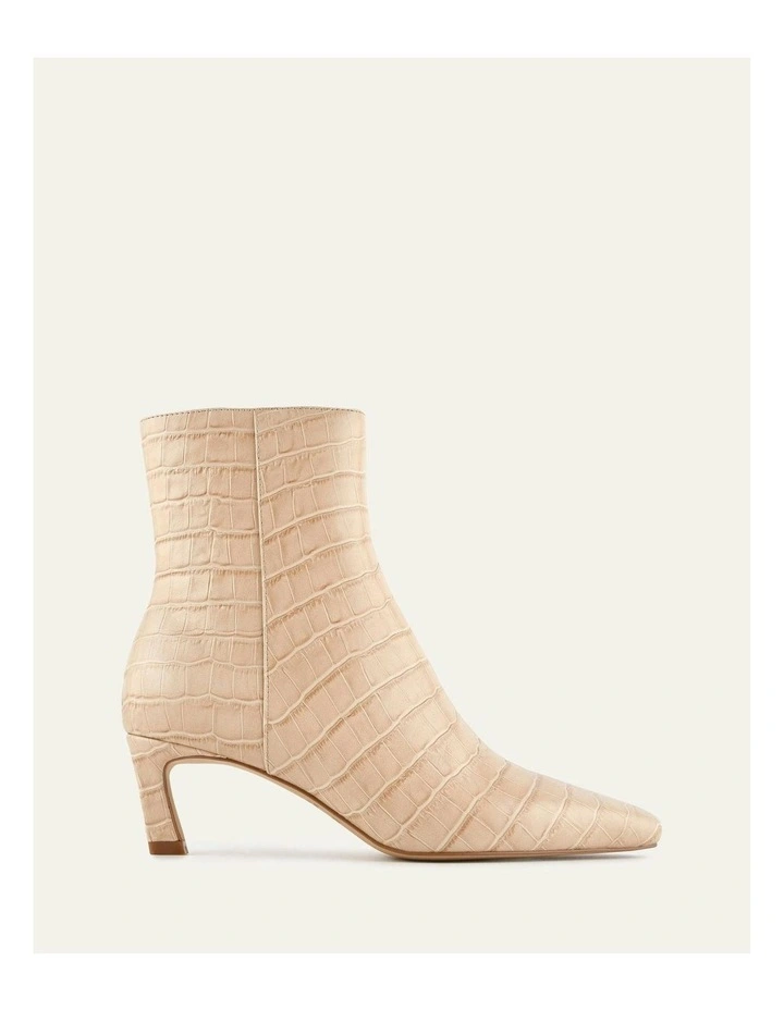 Gabby Mid Ankle Boots in Beige Croc image 1