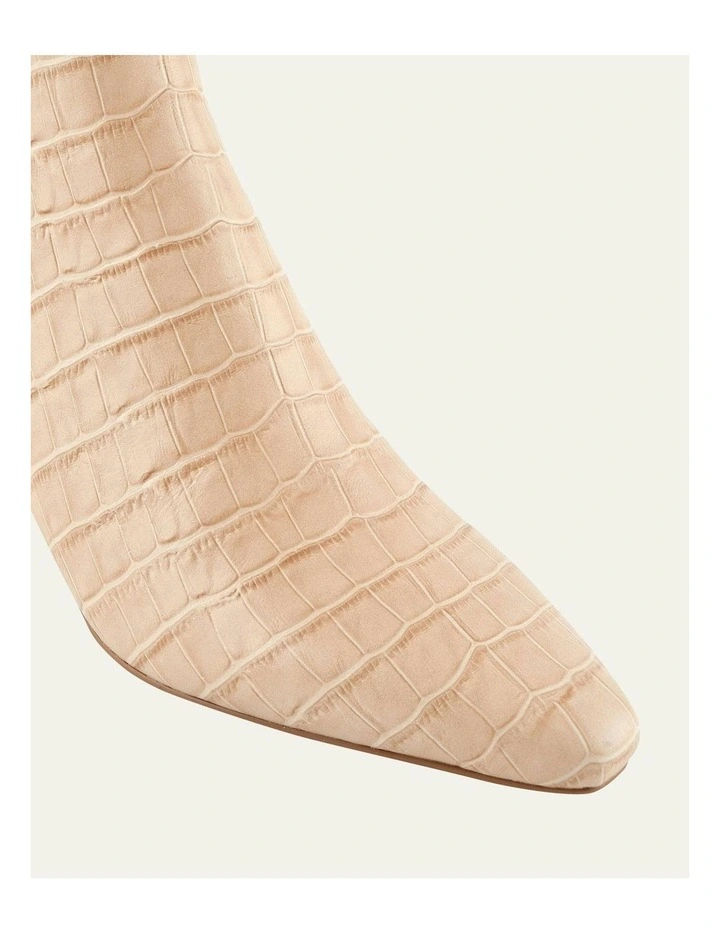 Gabby Mid Ankle Boots in Beige Croc image 3