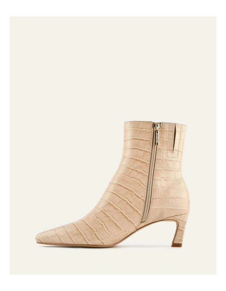 Gabby Mid Ankle Boots in Beige Croc image 5