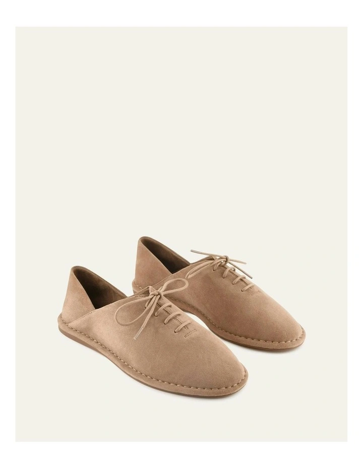 Paisley Lace Ups Shoes in Latte Suede image 2