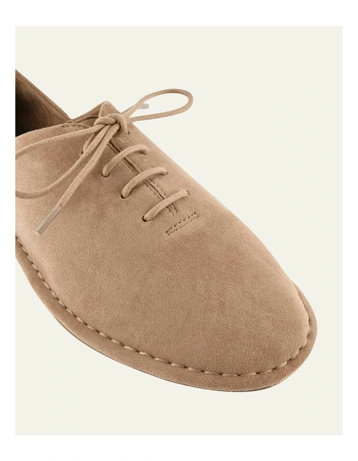 Paisley Lace Ups Shoes in Latte Suede image 3
