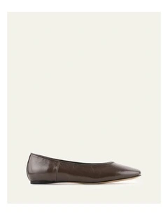 Yarra Dress Flats in Dark Rye Leather