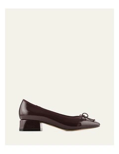 Lara Low Heels in Merlot Crinkle Patent