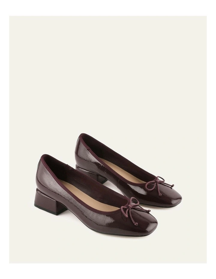 Lara Low Heels in Merlot Crinkle Patent image 2