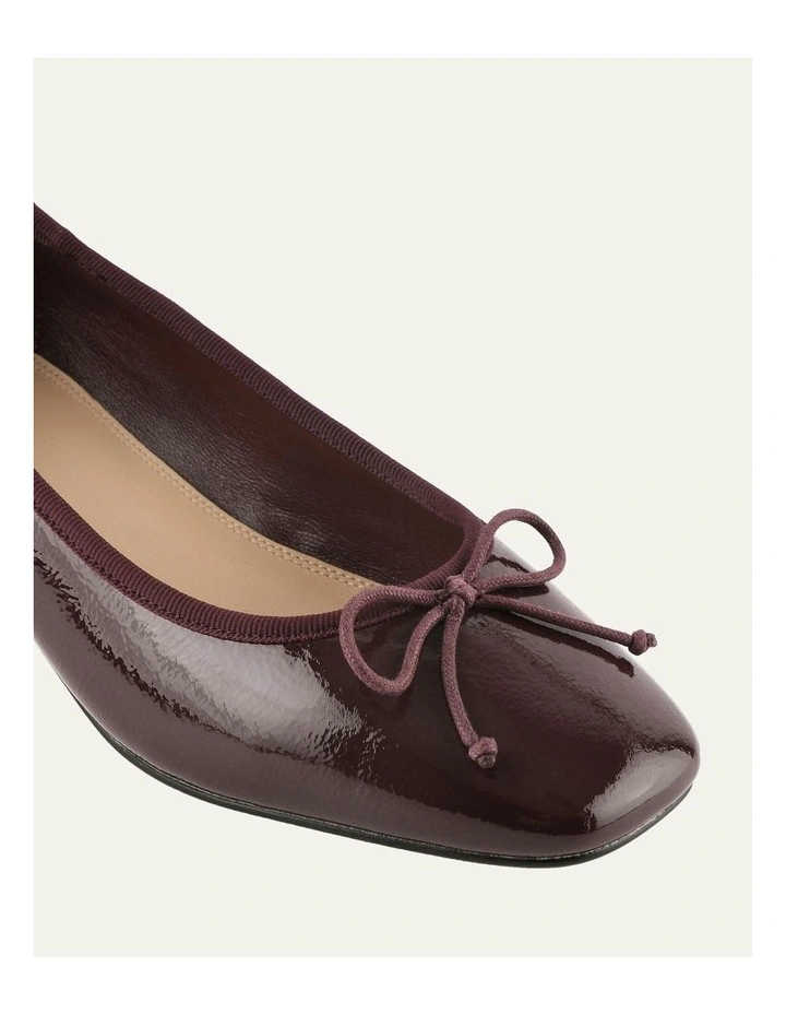Lara Low Heels in Merlot Crinkle Patent image 3