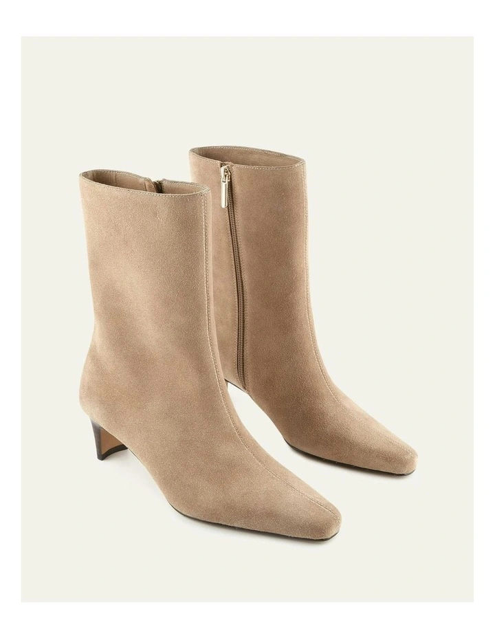 Silas Mid Ankle Boots in Latte Suede image 2