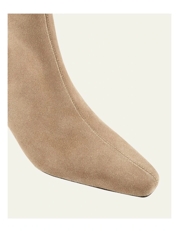 Silas Mid Ankle Boots in Latte Suede image 3